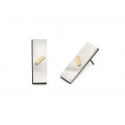 Rectangle Pearl Earrings with gold