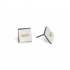 Square Pearl Earrings with gold